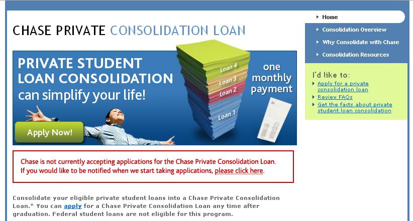 Chase Bank Suspends Private Student Loan Debt Consolidation